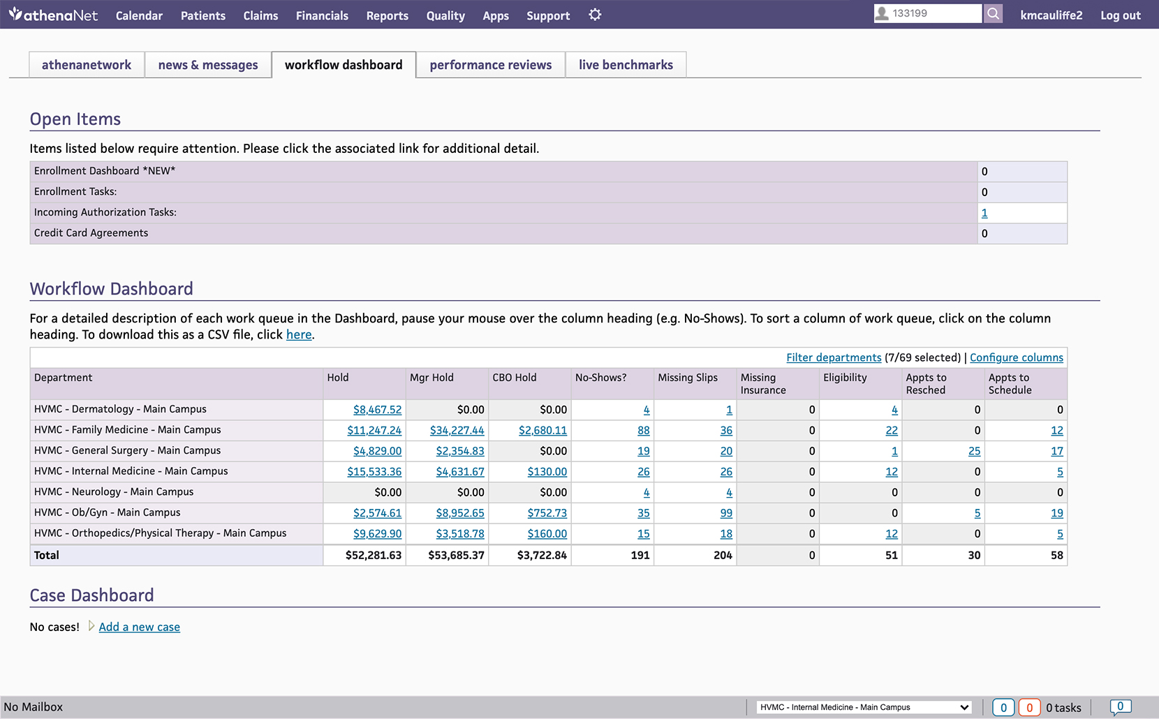 Athena Billing Services Software Screenshot