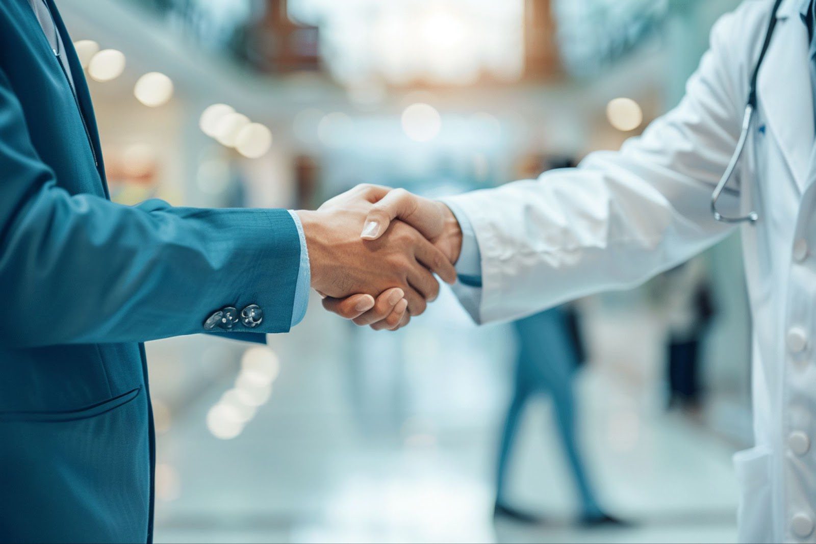 A healthcare provider shakes hands with a certified coder, symbolizing trust in expert medical coding and billing services.